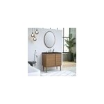 Ensemble meuble sous vasque placage bois kabayan + plan vasque cramique noir nira l. 80 cm