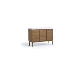 Ensemble meuble sous vasque placage bois kabayan + plan double vasque r�sine blanc mila l. 120 cm