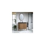 Ensemble meuble sous vasque placage bois kabayan + plan vasque rsine noir mila l. 80 cm