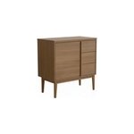 Ensemble meuble sous vasque + plan de toilette placage bois kabayan l. 80 cm