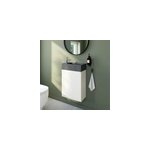 Meuble sous vasque suspendu blanc mat l. 44 cm imandra + plan vasque bton gris, goodhome