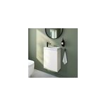 Meuble vasque suspendu blanc mat l. 44 cm imandra + plan vasque effet marbre blanc, goodhome
