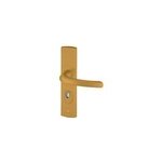 Ensemble poignée de porte blindée sur plaque standard emust bricard entraxe 195mm brossé or Ensemble poignée de porte blindée sur plaque standard emust bricard entraxe 195mm brossé or