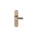 Ensemble poignée de porte blindée sur plaque standard essential bricard entraxe 195mm brossé bronze Ensemble poignée de porte blindée sur plaque standard essential bricard entraxe 195mm brossé bronze