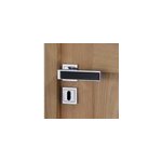 Ensemble poigne de porte sur rosace rectangle  visser chatelet chrisligne chrome, noir argent 50mm ...