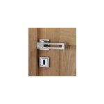 Ensemble poigne de porte sur rosace rectangle  visser gambetta chrisligne nickel mat, chrom gris 50mm ...