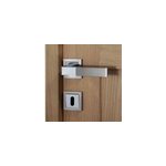 Ensemble poigne de porte sur rosace rectangle  visser magenta chrisligne nickel mat, chrom gris 50mm ...