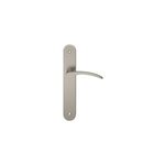 Ensemble poigne sur plaque rond goodhome beare effet nickel satin gris l. 110. 5mm x l. 40mm entraxe ...