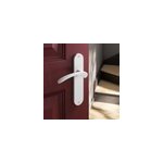 Ensemble poigne sur plaque rond goodhome beare mat blanc l. 110. 5mm x l. 40mm entraxe 165mm