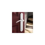Ensemble poigne sur plaque rond goodhome beare mat blanc l. 110. 5mm x l. 40mm entraxe 195mm