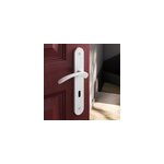 Ensemble poigne sur plaque rond serrure goodhome beare mat blanc l. 110. 5mm x l. 40mm entraxe 195mm ...