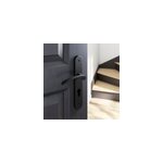 Ensemble poigne sur plaque rondcylindre goodhome beare effet nickel mat noir l. 110. 5mm x l. 40mm entraxe ...