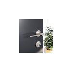 Ensemble poign�e sur rosace droit � visser goodhome dotz effet nickel satin gris �52mm