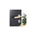 Ensemble poign�e sur rosace rond � visser goodhome hezo effet nickel satin chrom� �50mm