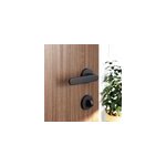 Ensemble poign�e sur rosace rond � visser goodhome minzh mat noir �50mm