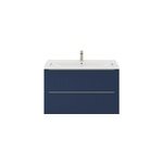 Meuble vasque suspendu bleu nuit mat l. 100 cm imandra + plan vasque blanc céramique nira, goodhome Meuble vasque suspendu bleu nuit mat l. 100 cm imandra + plan vasque blanc céramique nira, goodhome
