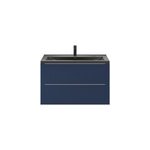 Meuble vasque suspendu bleu nuit mat l. 100 cm imandra + plan vasque noir céramique nira, goodhome Meuble vasque suspendu bleu nuit mat l. 100 cm imandra + plan vasque noir céramique nira, goodhome