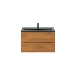 Meuble vasque suspendu effet noyer l. 100 cm imandra + plan vasque noir céramique nira, goodhome Meuble vasque suspendu effet noyer l. 100 cm imandra + plan vasque noir céramique nira, goodhome