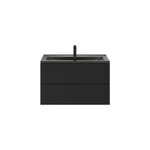 Meuble vasque suspendu noir mat l. 100 cm imandra + plan vasque noir céramique nira, goodhome Meuble vasque suspendu noir mat l. 100 cm imandra + plan vasque noir céramique nira, goodhome