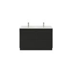 Meuble vasque  poser noir mat l. 120 cm imandra + plan double double vasque blanc cramique nira, goodhome ...