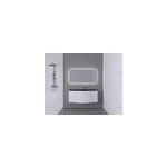 Ensemble salle de bains l. 138 cm meuble sous vasque blanc brillant + plan vasque central verre noir ... Ensemble salle de bains l. 138 cm meuble sous vasque blanc brillant + plan vasque central verre noir ...