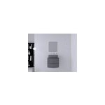 Ensemble salle de bains l. 70 cm meuble sous vasque + plan de toilette gris anthracite brillant vague ...