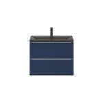 Meuble vasque suspendu faible profondeur bleu nuit mat l. 80 cm imandra + plan vasque noir céramique ... Meuble vasque suspendu faible profondeur bleu nuit mat l. 80 cm imandra + plan vasque noir céramique ...