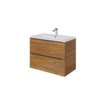 Meuble vasque suspendu effet noyer l. 80 cm imandra + plan vasque blanc céramique nira, goodhome Meuble vasque suspendu effet noyer l. 80 cm imandra + plan vasque blanc céramique nira, goodhome