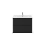 Meuble vasque suspendu noir mat l. 80 cm imandra + plan vasque blanc céramique nira, goodhome Meuble vasque suspendu noir mat l. 80 cm imandra + plan vasque blanc céramique nira, goodhome