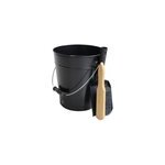 Ensemble seau 13l pelle et balayette en acier galvanis noir goodhome guzet