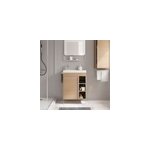 Ensemble meuble vasque faible profondeur effet bois avec porte - serviettes l. 65 x h. 82 x p. 36 cm ...