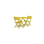 Ensemble table et 2 chaises de jardin marius aluminium jaune moutarde city garden