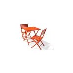 Ensemble table et 2 chaises de jardin marius aluminium orange city garden