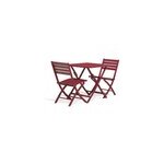 Ensemble table et 2 chaises de jardin marius aluminium rouge carmin city garden