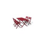 Ensemble table et 4 chaises de jardin marius aluminium rouge carmin city garden Ensemble table et 4 chaises de jardin marius aluminium rouge carmin city garden
