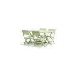Ensemble table et 4 chaises de jardin marius aluminium vert lagune city garden