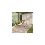 Ensemble table ronde et 2 chaises de jardin janco acier vert