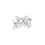 Ensemble table ronde et 4 chaises de jardin marius aluminium gris city garden
