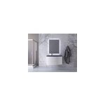 Ensemble vague l. 104 cm meuble sous vasque blanc mat  suspendre + complment droit + plan vasque verre ...