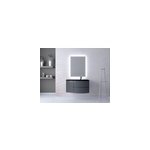 Ensemble vague l. 104 cm meuble sous vasque à suspendre gris anthracite brillant + complément gauche ... Ensemble vague l. 104 cm meuble sous vasque à suspendre gris anthracite brillant + complément gauche ...