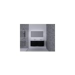 Ensemble vague l. 138 cm meuble sous vasque à suspendre noir mat + plan double vasque résine blanc Ensemble vague l. 138 cm meuble sous vasque à suspendre noir mat + plan double vasque résine blanc