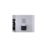 Ensemble vague l. 70 cm meuble sous vasque noir mat  suspendre + plan de toilette noir mat