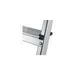 Escabeau aluminium hailo l. 40 4 marches plateforme acier, marches antidrapantes, garde - corps avec ...