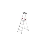 Escabeau aluminium hailo l. 60 4 marches garde - corps, tablette porte - outils, crochet porte - seau, ... Escabeau aluminium hailo l. 60 4 marches garde - corps, tablette porte - outils, crochet porte - seau, ...