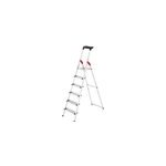Escabeau aluminium hailo profistep xxl 6 marches marches 13 cm, garde - corps, tablette outils, pliable, ...