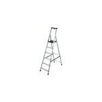 Escabeau professionnel aluminium hailo 6 marches plateforme pehd, marches 8 cm, tablette outils, scurit ...