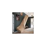 Escalier quart tournant droit fortia hêtre coloris naturel 13 marches siderno avec contremarches Escalier quart tournant droit fortia hêtre coloris naturel 13 marches siderno avec contremarches