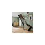 Escalier quart tournant gauche fortia ch�ne et aluminium noir gagliano