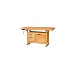 Etabli de menuisier en bois outifrance 1 porte 3 tiroirs l. 150 x l. 50 x h. 82 cm