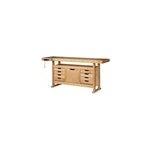 Etabli de menuisier en bois outifrance 1 porte 8 tiroirs l. 175 x l. 50 x h. 82 cm